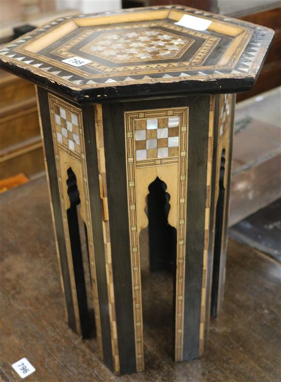 A Moorish inlaid occasional table